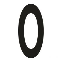 Intersteel - Número de casa dígito 0 va negro 150 mm An.70 mm