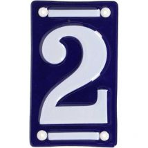 Numéro de maison en fer émaillé Chiffre 2