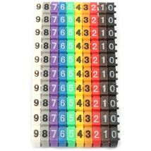 Numéro numérique Tube numéro de fil étiquette Tube câble marqueur coloré (100 pièces 2.5mm²)