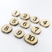 Rapanda - Numéros de table de mariage, numéros de table en bois de 1 à 10 pour décoration de fête de mariage, numéros de table professionnels pour