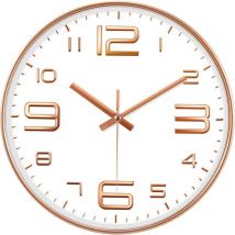 Ziffern-Wanduhr, 30 cm, geräuschlose Wanduhr, Kunststoff, Wandpendeluhr, Quarz-Wanduhr, kein Lärm, für Wohnzimmer, Schlafzimmer, Büro, Restaurant usw