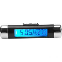 Grid Cool - Thermomètre Numérique Clip-on pour Voiture - Mini Horloge avec Affichage lcd Rétro-Éclairé, Température et Compteur Jauge (Blue Backlight)