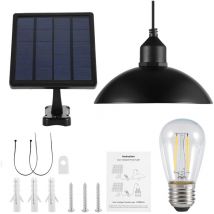 Jeffergarden Abat-jour en métal lampe suspendue à énergie solaire ampoule E27 lampe de hangar suspendue extérieure pour le jardin de la maison