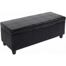 Nunca usado] Banco baúl Kriens, cuero + polipiel, 112x45x45cm Certificado mvg, negro