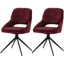 HHG - nunca usado] Lote de 2 sillas de comedor 617, silla de cocina, giratoria con retorno automático, tela/textil chenilla (490g/m²) Oeko-Tex,
