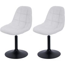 [NUNCA USADO] Lote de 2 sillas de comedor HHG-837, silla de cocina silla giratoria, acero MVG tela/textil chenilla (465g/m²), crema