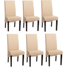 [NUNCA USADO] Lote de 6 sillas de comedor Silla de cocina Silla M37, Piel, crema, patas oscuras