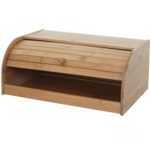 HHG - nunca usado] Panera 727, caja de pan contenedor de pan cesta de pan almacenamiento de pan, tapa de rollo de bambú, 17x40x28cm, sin cajón