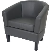 HHG - nunca usado] Sillón de salón 864, sillón club sillón de cóctel, polipiel certificada mvg, gris