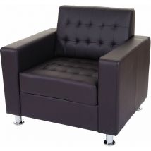 Nunca usado] Sillón Kunda, sillón club lounge chair, polipiel, patas de metal, café