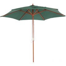 HHG - nunca usado] Sombrilla Florida, sombrilla de jardín sombrilla de mercado, ø 3m poliéster/madera, verde oliva