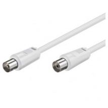 Prulinga cavo antenna tv 9/18W - cavo coassiale 2MT iec 9.5MM - bianco