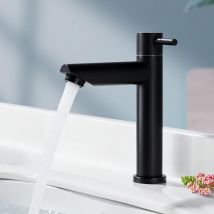 Nur Kaltwasser-badezimmerarmatur, Mattschwarz, Waschbecken-wasserhahn, Edelstahl, Kaltwasser-wasserhahn, Moderner Stil, Anwendungsbereich (badezimmer,