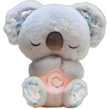 Mimiy - Nutria relajante, koala antiansiedad, koala relajante, con luces musicales y movimiento de respiración rítmica, nutria para dormir, almohadas