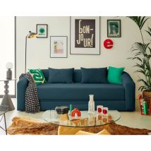 Bestmobilier - Nuvia - canapé convertible déplimousse 3 places en velours texturé
