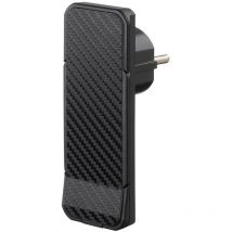 104878 Schutzkontakt-Flachstecker 230 v Schwarz, Carbon IP20 - NVB