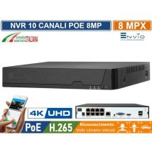 Nvr 10 canali 8 canali poe + 2 ip 8 megapixel 4K ultra hd onvif linux system P2P cloud videosorveglianza con videoanalisi con riconoscimento volti