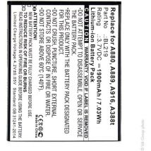 Batterie téléphone, smartphone, gsm pour Lenovo 3.7V 1900mAh - BL219 - NX