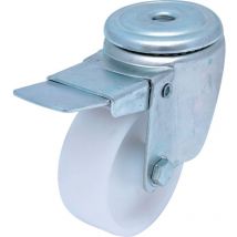 Atlas Workholders - 100mm b/h Swivel Castor (Zinc) Nylon Wheel & Brake
