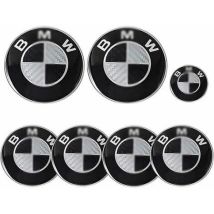 Readcly – Lot De 7 Emblèmes Bmw 82mm, 68mm, 45mm – Abs Et Aluminium – Résistance Aux Chocs, Imperméabilité, Inoxydabilité – Fixation 2 Broches