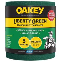 Oakey Liberty Green Sanding Roll 115mm x 5m Medium 80G OAK63918