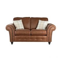 Luxury Life - Oakley Suede Fabric 2 Seater Sofa in Tan Brown