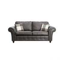 Luxury Life - Oakley Suede Fabric 3 Seater Sofa in Charcoal Black