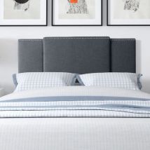 Oasis Denim Blue Linen King 26 inch Strutted Headboard