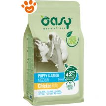 Puppy & junior Medium per cani al pollo 12 Kg - Oasy