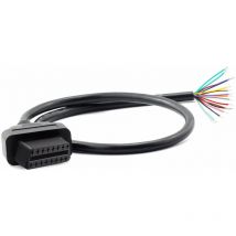 Satkit - Obd2 Obdii 16pin Conector Hembra a Cable De Enchufe Abierto Cable De Extensión De 1m