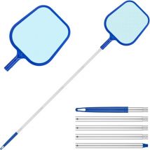Ulisem - Oberflächenkescher, Schwimmbadkescher, feiner Skimmerkescher mit abnehmbarem Aluminiumgriff