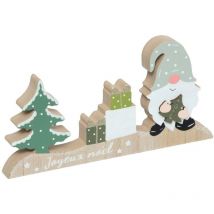 Gnome en bois vert L24cm - Atmosphera créateur d'intérieur
