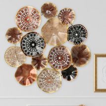 Boltze Gruppe - Ornement mural objet mural en métal ornements décoration murale décoration murale de salon, LxHxP 72x74x8 cm, Boltze 1004411