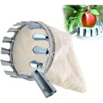 Obstpflücker, 1 Obstsammler, Obstpflücker aus Metall, Obstpflücker mit Tasche, Kirschpflücker, Durchmesser 16 cm, zum Pflücken von hochwachsenden