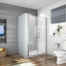 Océan Porte de douche battante 90x185cm verre satiné vitre blindée et anticalcaire