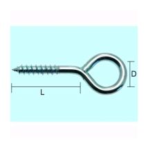 Occhioli A Vite 16x30 - Filo 2,35 - L 10 Mm.- D 6,5 Conf. 300 Pz