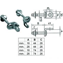 Occhioli fissi per lucchetti - piastra mm.16 - perno mm.74 (art.673)