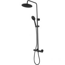 Saniverre - ocea Colonne de douche thermostatique hauteur réglable Chrome noir mat