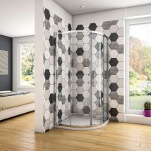 OCEAN Cabine de douche 90x90x195cm cabine de douche 1/4 de rond en verre anticalcaire
