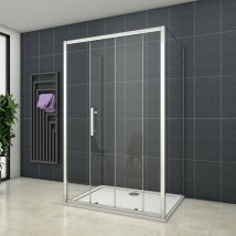 Cabine de douche en forme U 120x100x100x190cm une porte de douche coulissante + 2 parois latérales