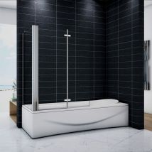 OCEAN Pare-baignoire 120x80x140cm et une paroi fixée 80x140cm écran de baignoire 6mm verre anticalcaire