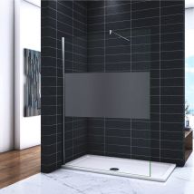 Ocean Sanitaire - ocean Paroi de douche 120x200cm en 8mm verre anticalcaire et sablé au milieu livré avec une barre 70-120cm