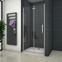 OCEAN Porte de douche pivotante 120x185cm porte de douche pilante en verre anti-calcaire
