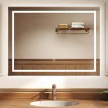 Ocean Italy - Ocean Specchio Da Bagno Con Led,specchio Illuminato Da Bagno,dimmerabile, Antifog, Ip44 Vetro Temperato Hd, Funzione Memoria, 