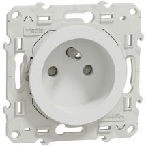 Odace prise de courant 2P+T blanc a vis connexion vis schneider S520039