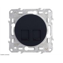 Prise rj45 double catégorie 6 stp - anthracite - fixation par vis - schneider odace