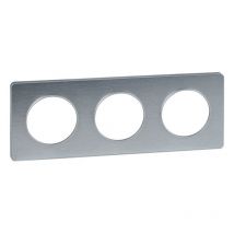 Odace Touch, plaque Aluminium brossé liseré Alu 3 post. horiz./vert. 71mm (S530806J)