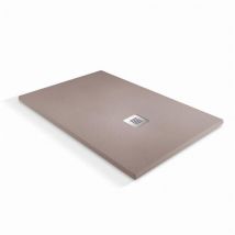 O'Design Solidstone begehbare Duschwanne – 120 x 80 – Moka – Alicante