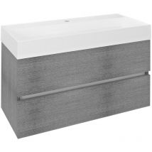 Odetta Vanity Unité 95x50x43,5cm, chêne argenté
