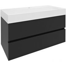 Sapho - odetta Vanity Unité 95x50x43,5cm, mat anthracite